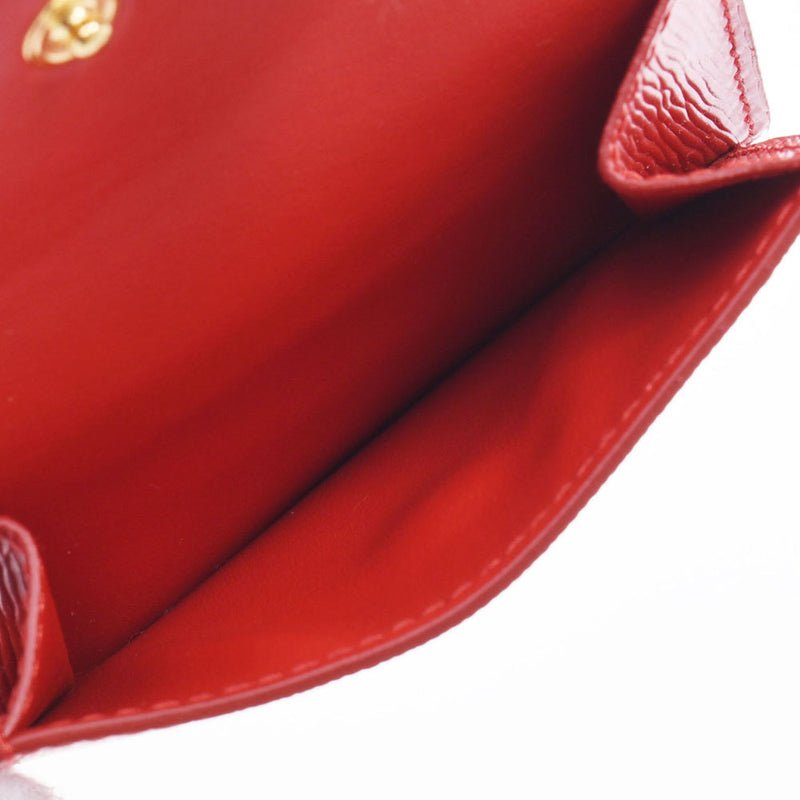 PRADA Prada Compact Wallet Red GP Bracket Unisex Leather San fold Wallet New Used Ginzo