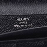 Hermes Hermes Beams Fle Black Silver Bracket D Engraved (around 2019) Ladies Voepson Long Wallet New Sanko