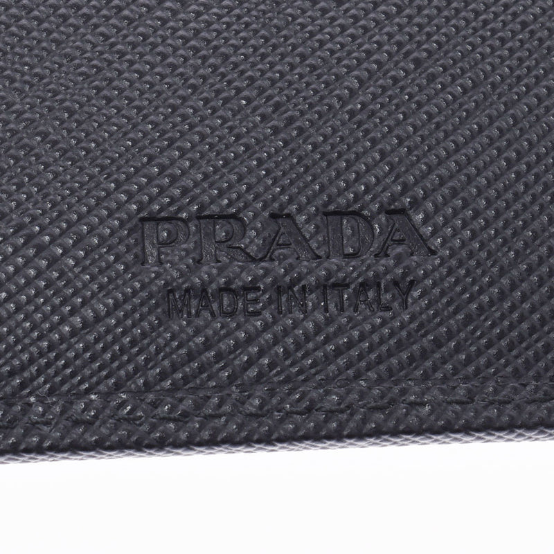 PRADA プラダ 黒 2M0738 ユニセックス ナイロン レザー 二つ折り財布 未使用 銀蔵