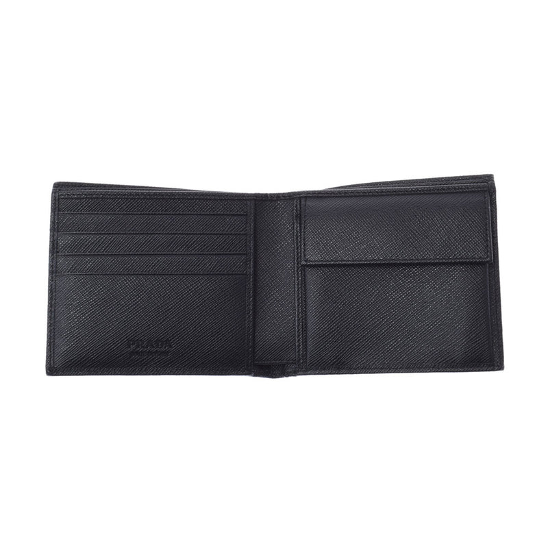 PRADA Prada Black 2M0738 Unisex Nylon Leather Bi -fold Wallet Unused Ginzo