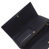 MCM Msiem Black Gold Bracket Unisex Long Wallet AB Rank Used Ginzo