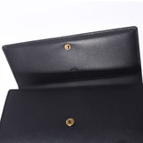 MCM Msiem Black Gold Bracket Unisex Long Wallet AB Rank Used Ginzo