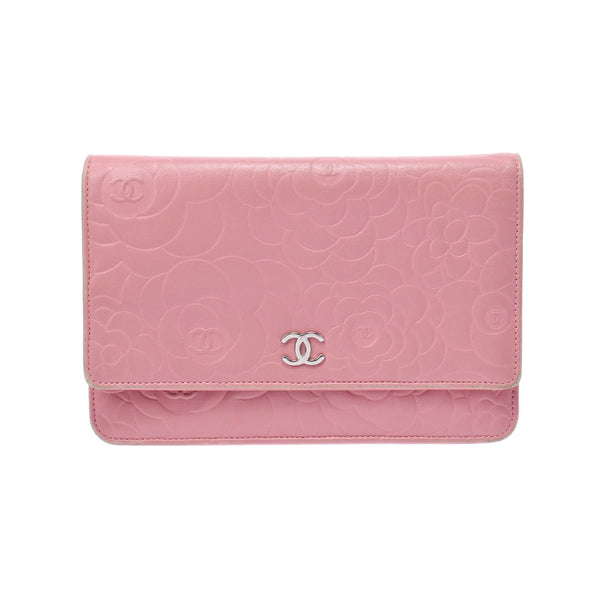 シャネル カメリア チェーンベルト ピンク シルバー シャネル カメリア ラムスキン チェーンウォレット ピンク シルバー