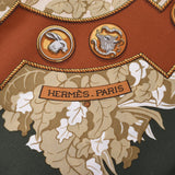 Hermes Hermes Care 90 Le Debuche Hunting Horse Riding / Dog Dark Green / Beige Ladies Silk 100% Scarf A-Rank Used Silgrin