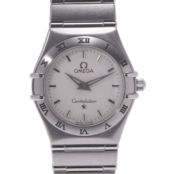 Omega Omega星座1572.30女士SS Watch Quartz Ivory Dial AB级使用Ginzo