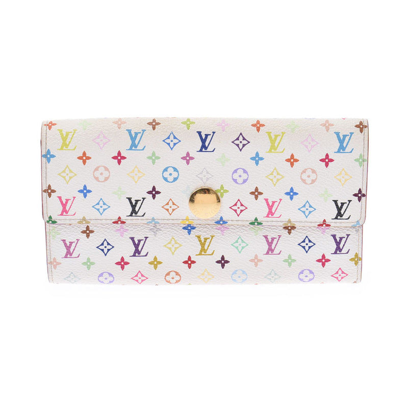 好評即納LOUIS VUITTON ルイヴィトン M60004 ポルトモネ クレディ 長財布 白 ホワイト マルチカラー コインケース レディース 管理RY21002685 マルチカラーライン