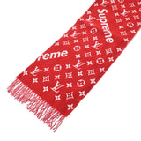 LOUIS VUITTON Louis Vuitton Supreme Collaboration Red/White MP1890 Unisex 90%/cashmere 10% Muffler unused Ginzo