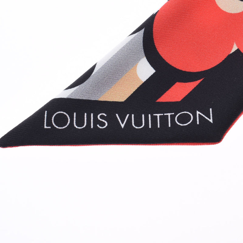 LOUIS VUITTON ルイヴィトン バンドーBB ポップモノグラム 赤/黒/白/グレー系/ベージュ系 M70852 レディース シルク100% スカーフ Aランク 中古 銀蔵