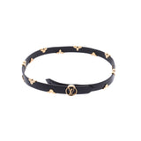 LOUIS VUITTON ルイヴィトン ブラスレ デイリーモノグラム 黒 ゴールド金具 M6448 ユニセックス レザー ブレスレット Aランク 中古 銀蔵