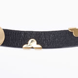 LOUIS VUITTON ルイヴィトン ブラスレ デイリーモノグラム 黒 ゴールド金具 M6448 ユニセックス レザー ブレスレット Aランク 中古 銀蔵