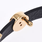 LOUIS VUITTON ルイヴィトン ブラスレ デイリーモノグラム 黒 ゴールド金具 M6448 ユニセックス レザー ブレスレット Aランク 中古 銀蔵