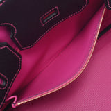 HERMES エルメス バーキン 30 パーソナルオーダー 黒/ピンク マットゴールド金具 D刻印(2019年頃) レディース シェーブル ハンドバッグ Aランク 中古 銀蔵