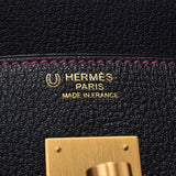 HERMES エルメス バーキン 30 パーソナルオーダー 黒/ピンク マットゴールド金具 D刻印(2019年頃) レディース シェーブル ハンドバッグ Aランク 中古 銀蔵