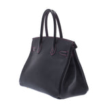 HERMES エルメス バーキン 30 パーソナルオーダー 黒/ピンク マットゴールド金具 D刻印(2019年頃) レディース シェーブル ハンドバッグ Aランク 中古 銀蔵