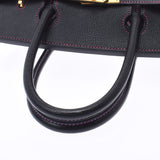HERMES エルメス バーキン 30 パーソナルオーダー 黒/ピンク マットゴールド金具 D刻印(2019年頃) レディース シェーブル ハンドバッグ Aランク 中古 銀蔵