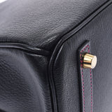 HERMES エルメス バーキン 30 パーソナルオーダー 黒/ピンク マットゴールド金具 D刻印(2019年頃) レディース シェーブル ハンドバッグ Aランク 中古 銀蔵