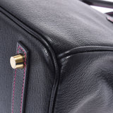 HERMES エルメス バーキン 30 パーソナルオーダー 黒/ピンク マットゴールド金具 D刻印(2019年頃) レディース シェーブル ハンドバッグ Aランク 中古 銀蔵