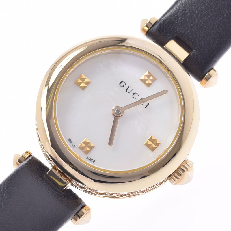 Gucci Gucci YA141505女士GP/Leather Watch Quartz shell Dial A Rank二手Ginzo