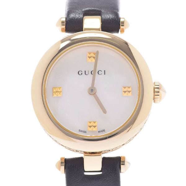 GUCCI Gucci YA141505 Ladies GP/Leather Watch Quartz Shell Dial A Rank used Ginzo