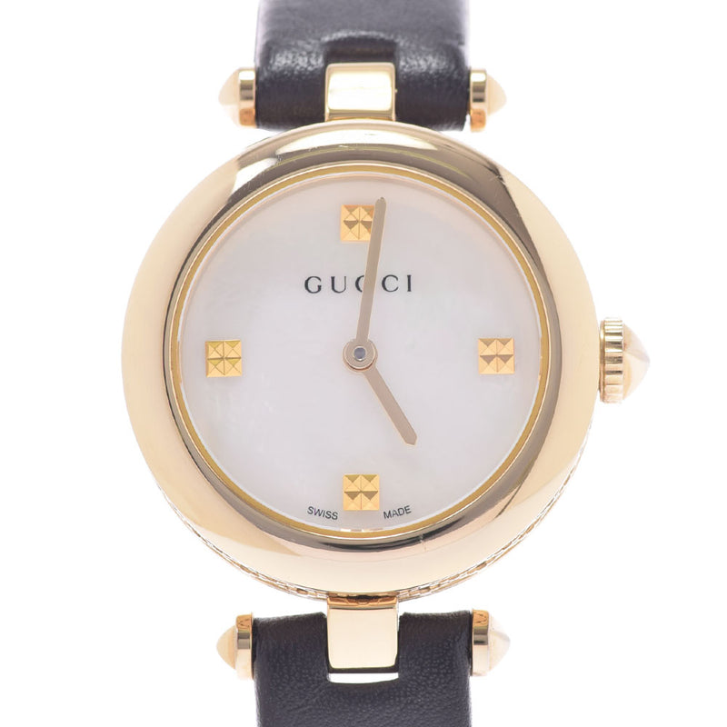 GUCCI Gucci YA141505 Ladies GP/Leather Watch Quartz Shell Dial A Rank used Ginzo