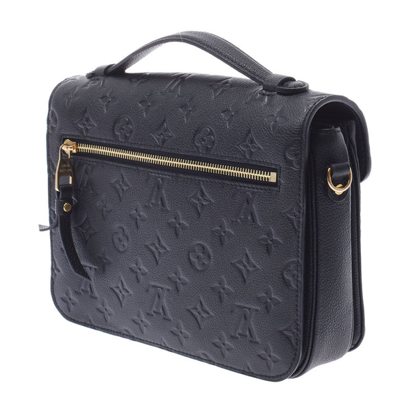 LOUIS VUITTON Louis Vuitton Monogram Amplant Pochette Methis MM 2WAY Bag Black M41487 Ladies Leather Handbag AB Rank Used Ginzo