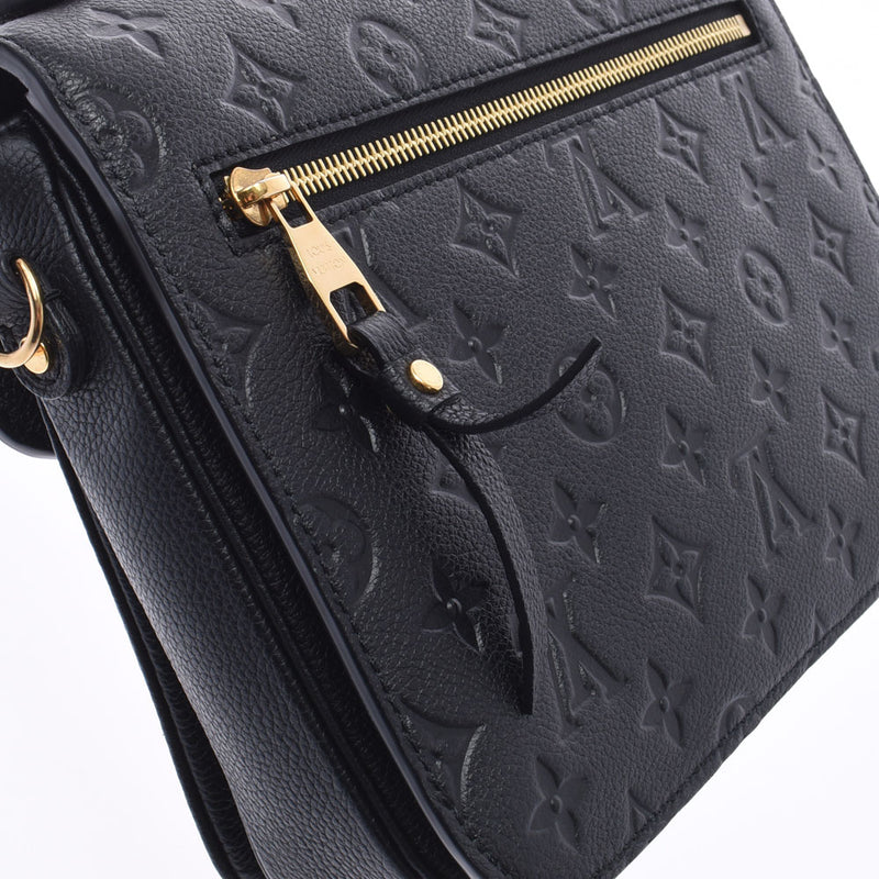 LOUIS VUITTON Louis Vuitton Monogram Amplant Pochette Methis MM 2WAY Bag Black M41487 Ladies Leather Handbag AB Rank Used Ginzo