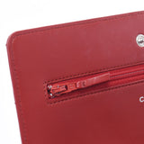 CHANEL Chanel Matrasse Red Silver Bracket Ladies Ram Skin Chain Wallet A Rank used Ginzo