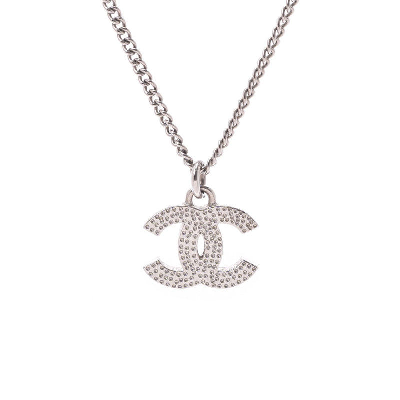 CHANEL Chanel Coco Mark 12 Years Clear/Silver Bracket Ladies Rhine Stone Necklace A Rank used Ginzo