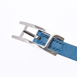 HERMES Hermes Api 3 Blue/Tea Silver Bracket Unisex Leather Bracelet AB Rank used Ginzo