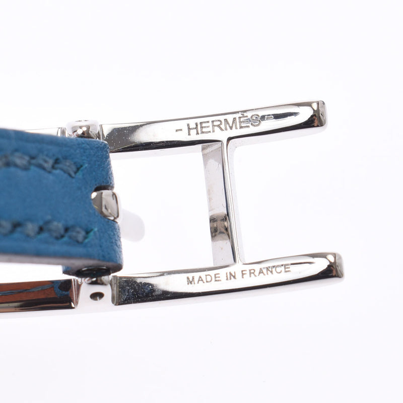 HERMES Hermes Api 3 Blue/Tea Silver Bracket Unisex Leather Bracelet AB Rank used Ginzo