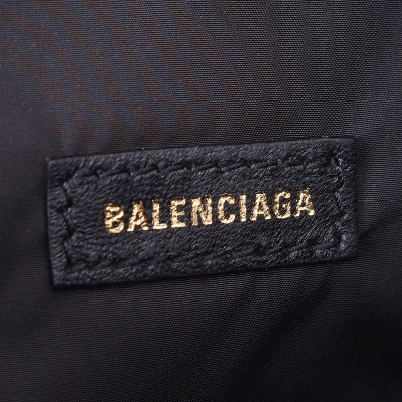 BALENCIAGA BALENCIAGA徽标黑色533009男女通用尼龙身体袋AB级使用Ginzo