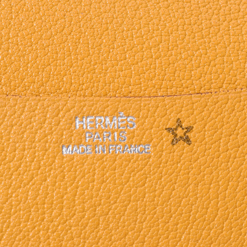 HERMES Hermes Agenda Yellow Silver Bracket □ F engraved (around 2002) Unisex Shable notebook cover AB rank used Ginzo