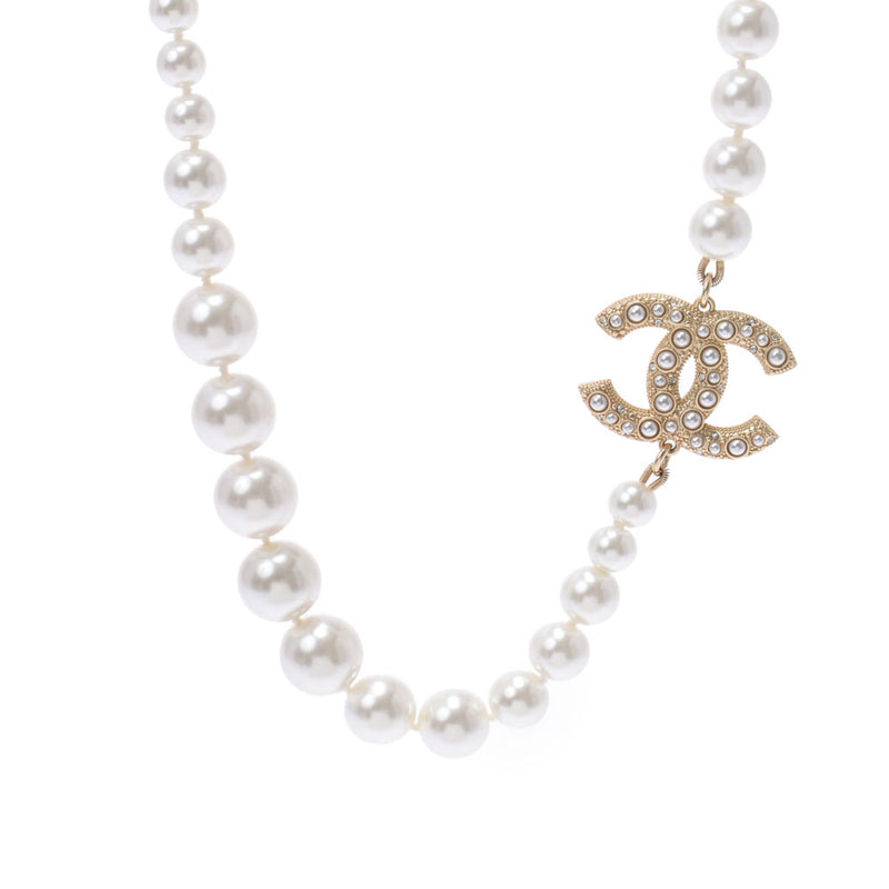 香奈儿香奈儿（Chanel Chanel Coco）标记18年白金支架女士假珍珠GP支架项链