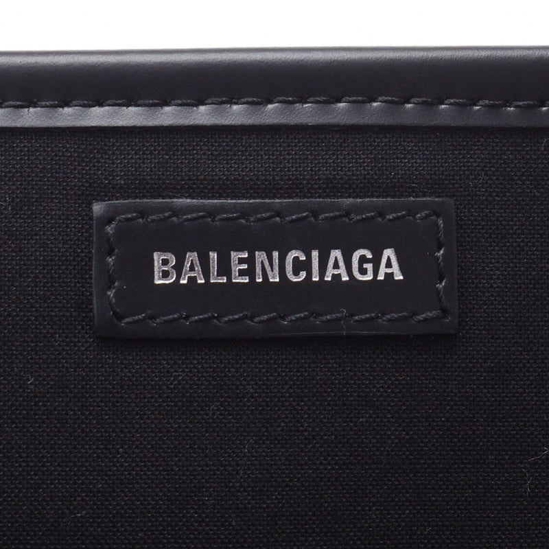BALENCIAGA バレンシアガ ネイビーカバス S 白/黒 レディース キャンバス/レザー ハンドバッグ 未使用 銀蔵
