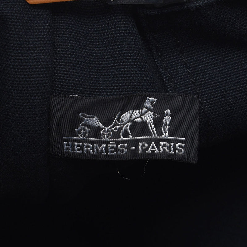 HERMES エルメス フールトゥ MM 黒 ユニセックス キャンバス トートバッグ Bランク 中古 銀蔵