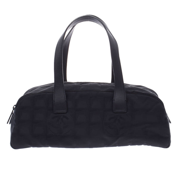 CHANEL Chanel Neutral Line Miniboston Black Ladies Nylon/Leather Handbag A Rank used Ginzo