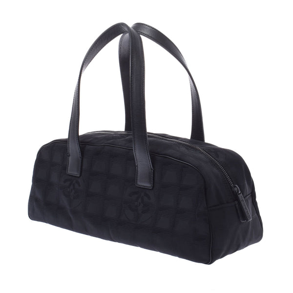 CHANEL Chanel Neutral Line Miniboston Black Ladies Nylon/Leather Handbag A Rank used Ginzo