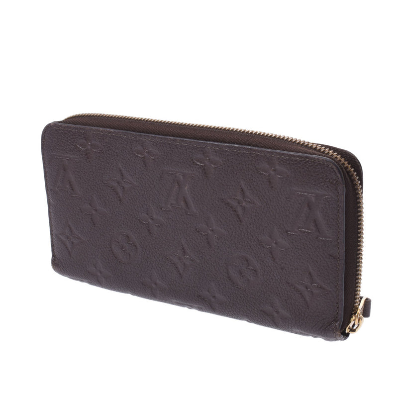 LOUIS VUITTON Louis Vuitton Monogram Amplant Zippy Wallettail (Dark Brown) M60548 Unisex Leather Long Wallet B Rank Used Ginzo