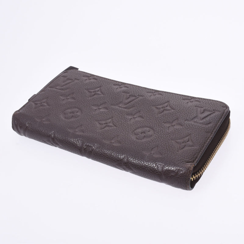 LOUIS VUITTON Louis Vuitton Monogram Amplant Zippy Wallettail (Dark Brown) M60548 Unisex Leather Long Wallet B Rank Used Ginzo