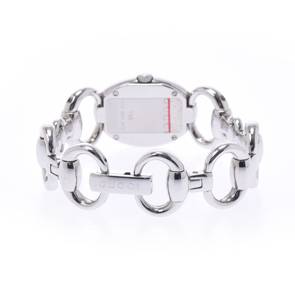 GUCCI トルナヴォーニ　レディース　腕時計　美品 GUCCI グッチ トルナヴォーニ 120 4Pダイヤ シルバー×ブラック