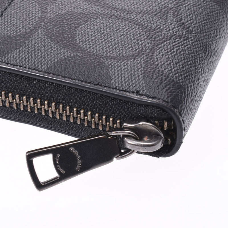 Coach Coach Signature Black F58112 Unisex PVC Leather Wallet B Rank Used Ginzo