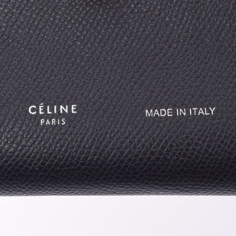 Celine Celine Large Multi -Function Black/Yellow Unisex Leather Long Wallet AB Rank Used Ginzo