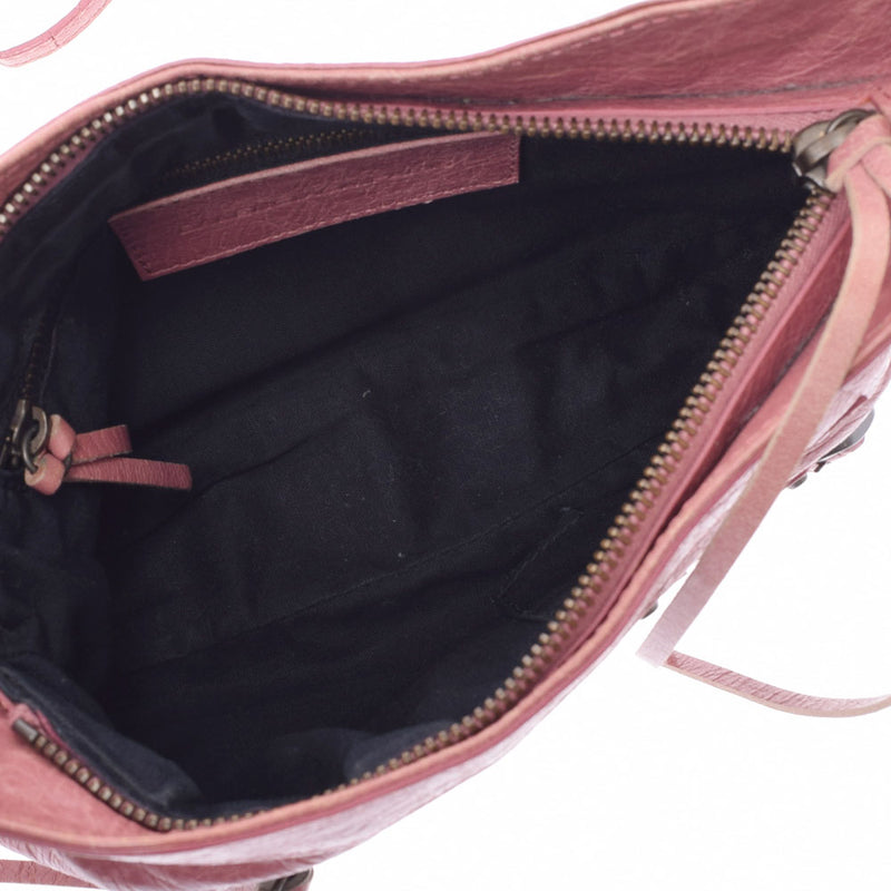 BALENCIAGA Balenciaga The Hip Pink Baga Unisex Ram Skin Shoulder Bag AB Rank Used Ginzo