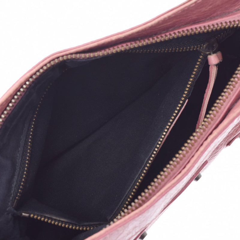 BALENCIAGA Balenciaga The Hip Pink Baga Unisex Ram Skin Shoulder Bag AB Rank Used Ginzo