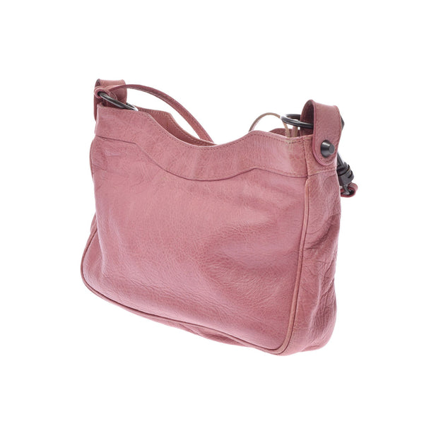 BALENCIAGA Balenciaga The Hip Pink Baga Unisex Ram Skin Shoulder Bag AB Rank Used Ginzo