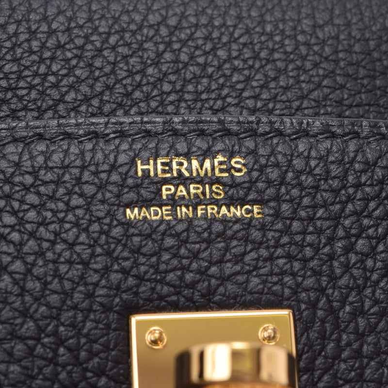 爱马仕爱马仕（Hermes Hermes）伯金（Hermes Hermes Birkin）25黑色金支架y雕刻（大约2020年）女士多哥手提包新二手Ginzo