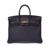 爱马仕爱马仕（Hermes Hermes）伯金（Hermes Hermes Birkin）25黑色金支架y雕刻（大约2020年）女士多哥手提包新二手Ginzo