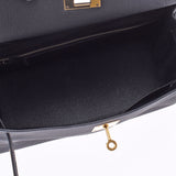 HERMES Hermes Hermes Kelly 28 Inner Sewing 2WAY Black Gold Bracket D (Around 2019) Ladies Togo Handbag New Used Ginzo