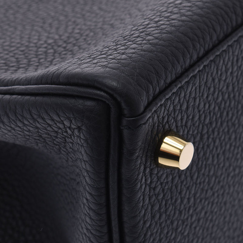 HERMES HERMES HERMES KELLY 28 INNER SEWING 2WAY黑色金支架D（2019年左右）女士Togo手提包新二手Ginzo