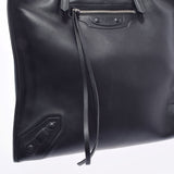 BALENCIAGA Balenciaga Paper A5 Tote Bag Black Silver Bracket 338582 Unisex Calf Handbag B Rank used Ginzo